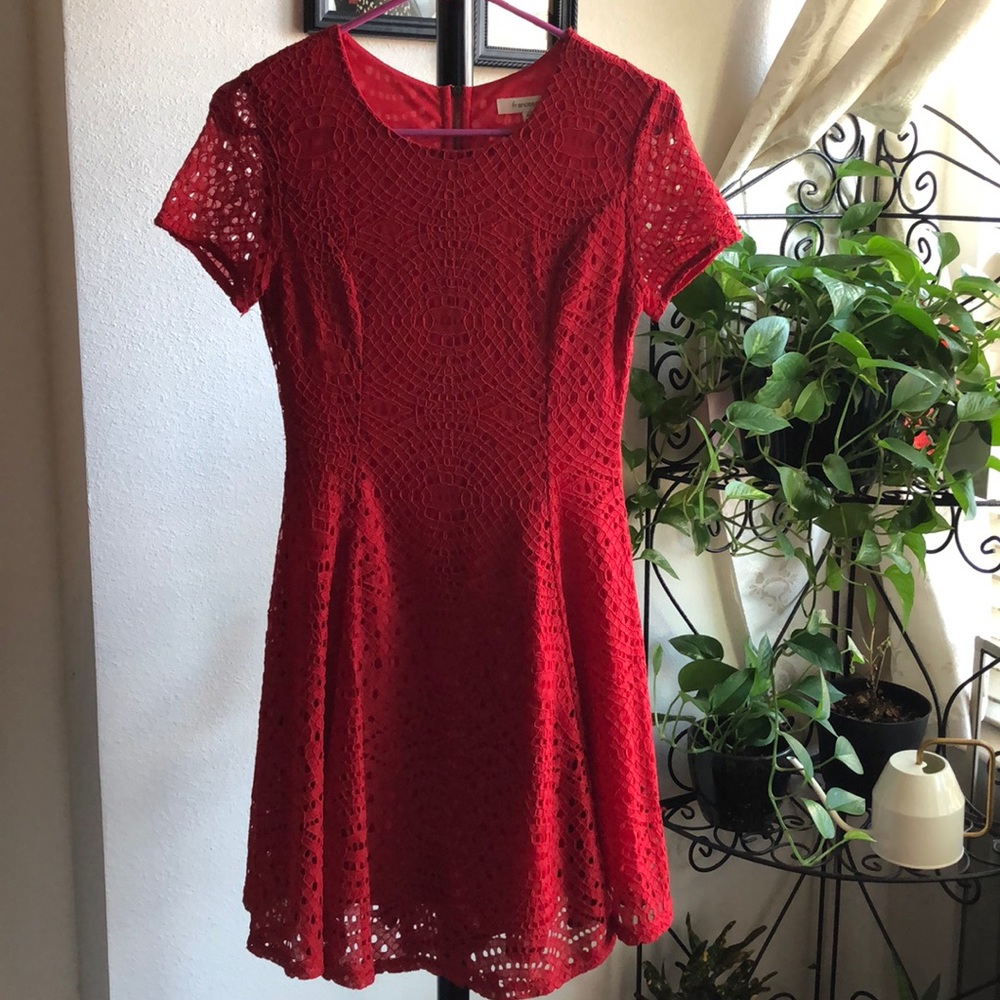 Francesca’s red lace short dress